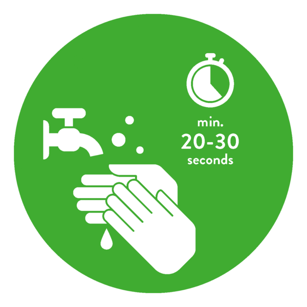 Spiegelaufkleber EN - wash your hands (round) Style: Modern - grün