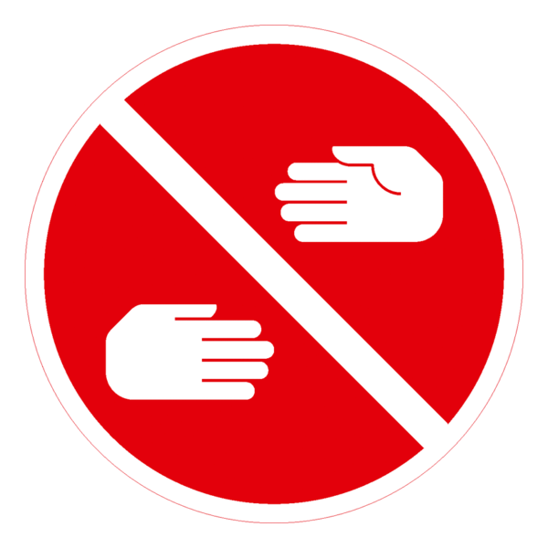 Hinweisaufkleber - No Handshake (rund) - rot