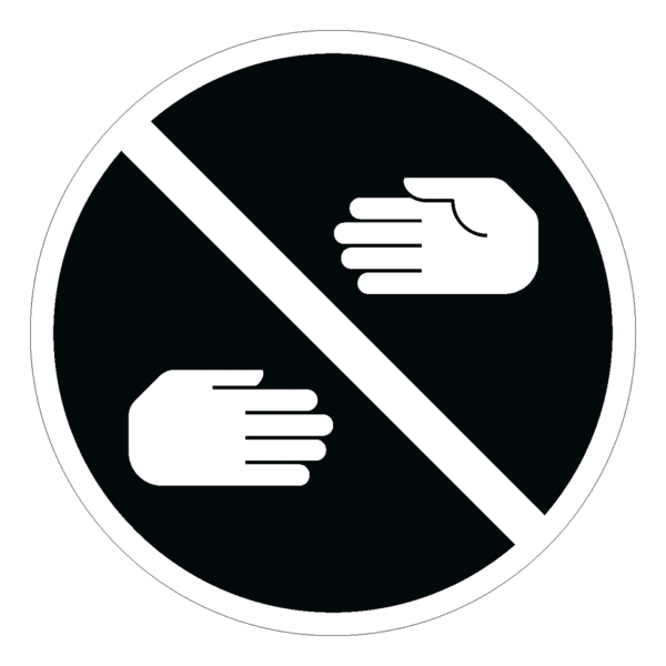 Hinweisaufkleber - No Handshake (rund) - schwarz