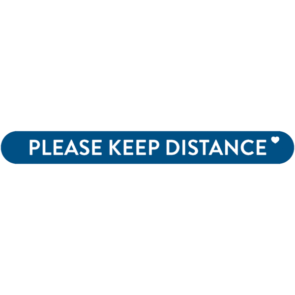 Fußbodenaufkleber - "Please keep distance" (Streifen) Serie: Modern - dunkelblau