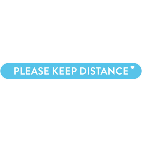 Fußbodenaufkleber - "Please keep distance" (Streifen) Serie: Modern - hellblau