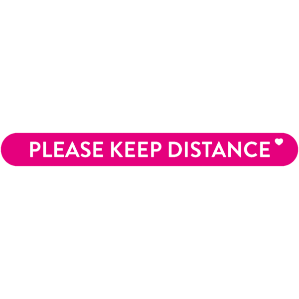 Fußbodenaufkleber - "Please keep distance" (Streifen) Serie: Modern - magenta