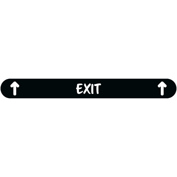 Fußbodenaufkleber - "Exit + Pfeile" (Streifen) Serie: Script - schwarz