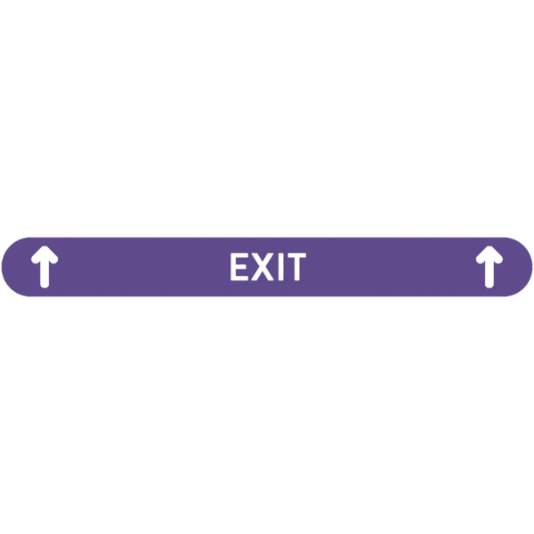Fußbodenaufkleber - "Exit + Pfeile" (Streifen) Serie: Modern - lila