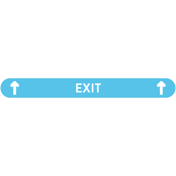 Fußbodenaufkleber - "Exit + Pfeile" (Streifen) Serie: Modern - hellblau