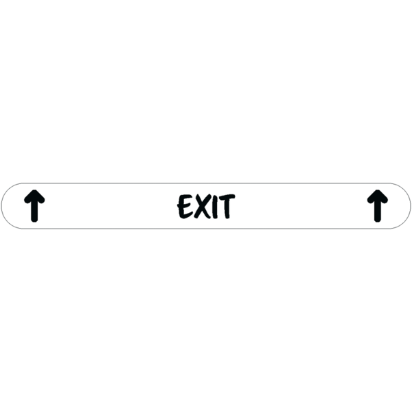 Fußbodenaufkleber - "Exit + Pfeile" (Streifen) Serie: Script - weiss