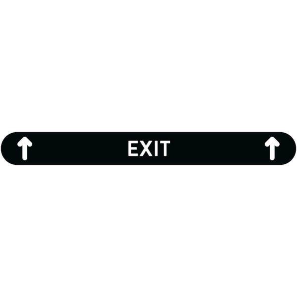 Fußbodenaufkleber - "Exit + Pfeile" (Streifen) Serie: Modern - schwarz