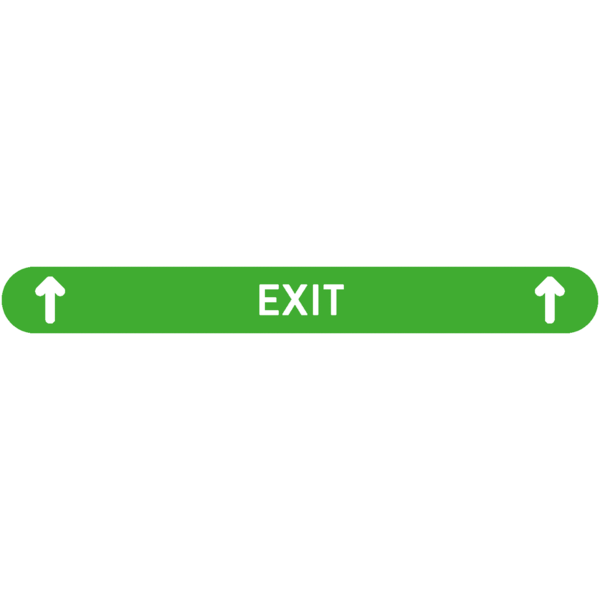 Fußbodenaufkleber - "Exit + Pfeile" (Streifen) Serie: Modern - grün