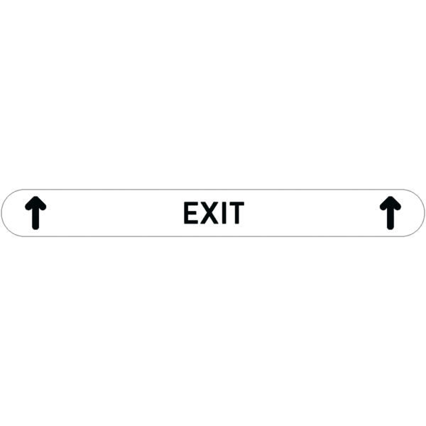 Fußbodenaufkleber - "Exit + Pfeile" (Streifen) Serie: Modern - weiss