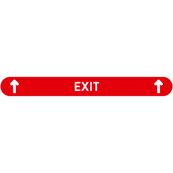 Fußbodenaufkleber - "Exit + Pfeile" (Streifen) Serie: Modern - rot