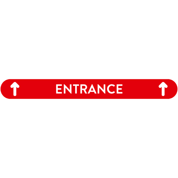 Fußbodenaufkleber - "Entrance + Pfeile" (Streifen) Serie: Modern - rot