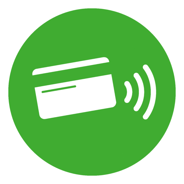 Hinweisaufkleber - Kontaktlos bezahlen (rund) - grün